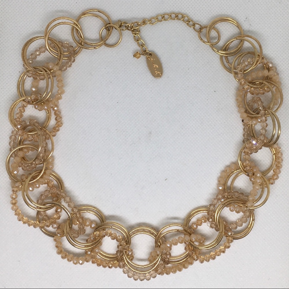 Jules B. Gold Link And Crystal Necklace